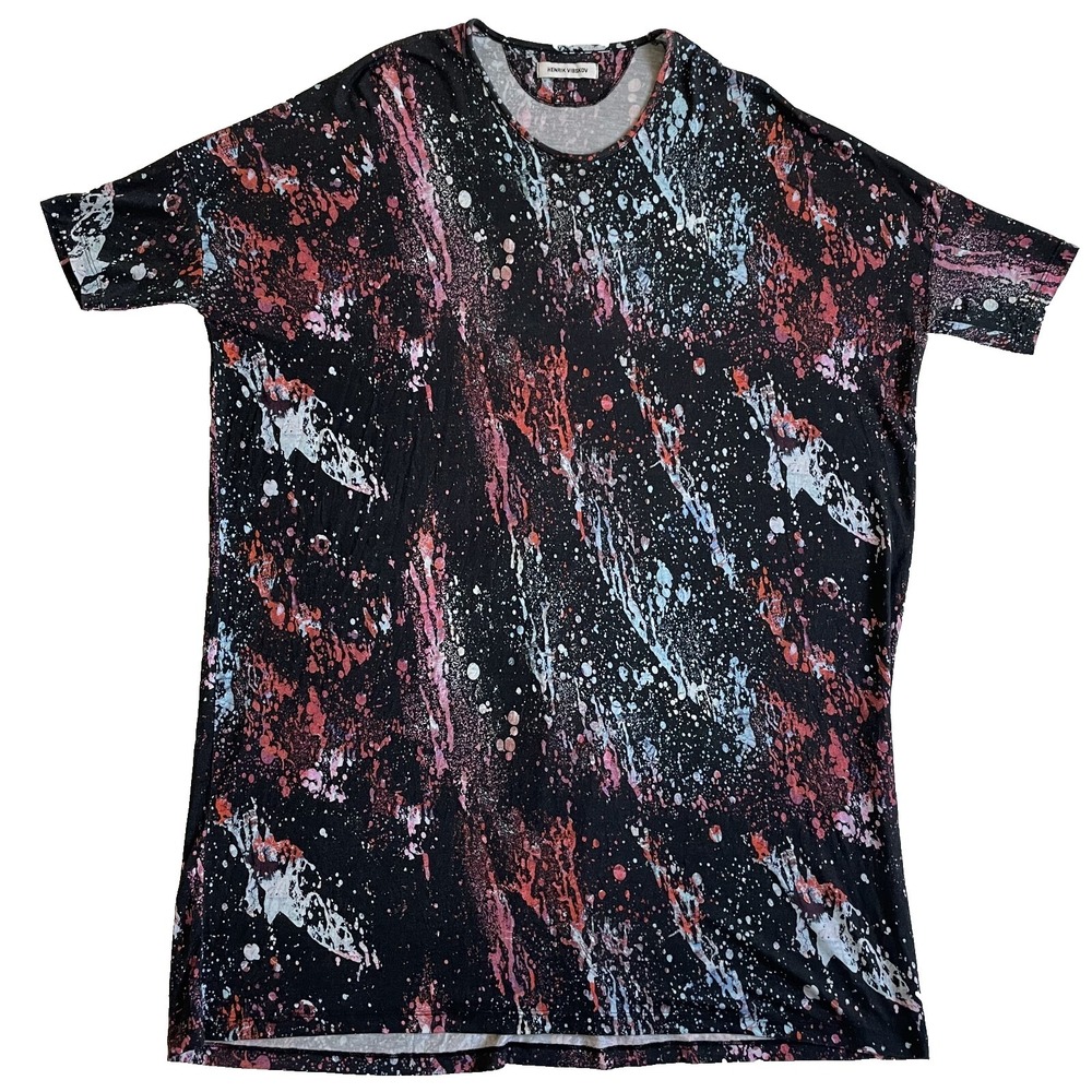 Henrik‎ Vibskov Women's Oversized Short Sleeve Graphic Paint Splatter Dress, S